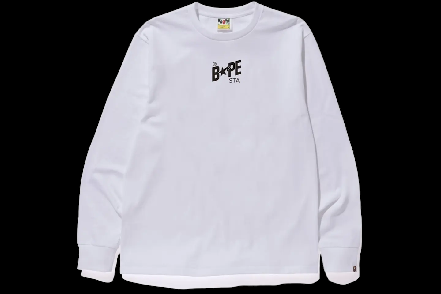 Bape White Bapesta Illustration L/S Tee (X-Large)