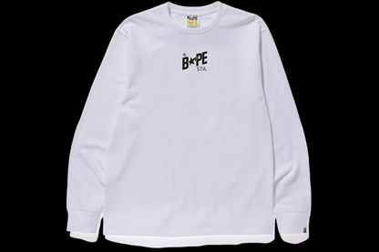 Bape White Bapesta Illustration L/S Tee (X-Large)