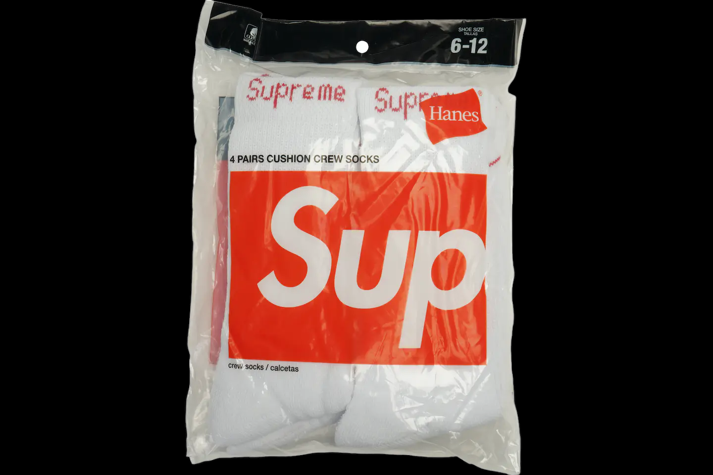 Supreme x Hanes White Crew Socks