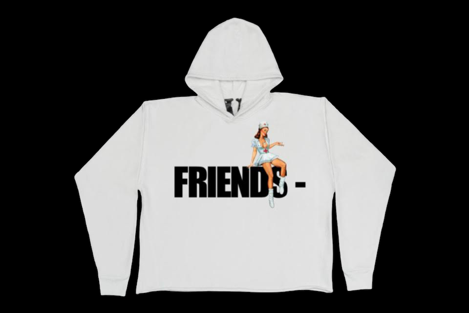 Vlone Friends White Pin Up Hoodie (Medium)