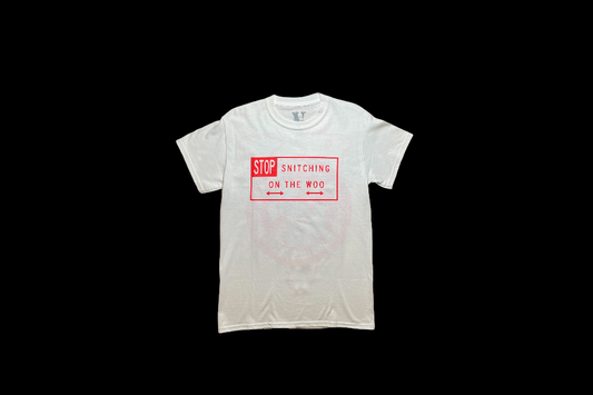 Vlone x Pop Smoke White Stop Snitching Tee (Small-Used)