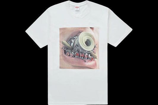 Supreme White Braces Tee (Medium)