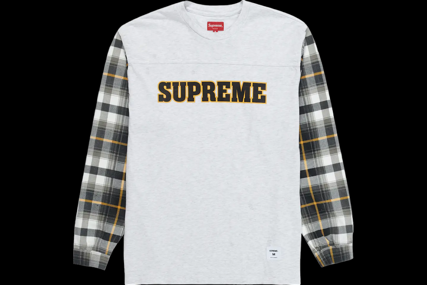 Supreme Grey Plaid L/S Tee (Medium)