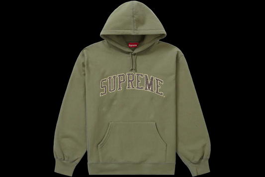 Supreme Olive Stars Arc Hooded Sweatshirt (Large)