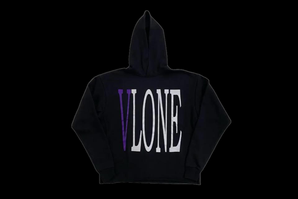 Vlone Black Purple Staple Hoodie (Medium)