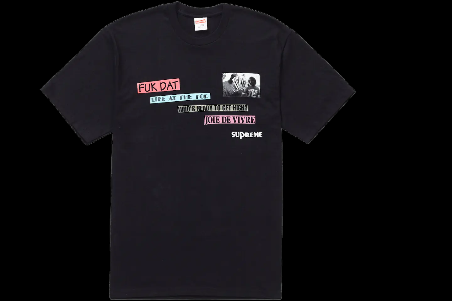 Supreme Black Joie De Vivre Tee (X-Large)