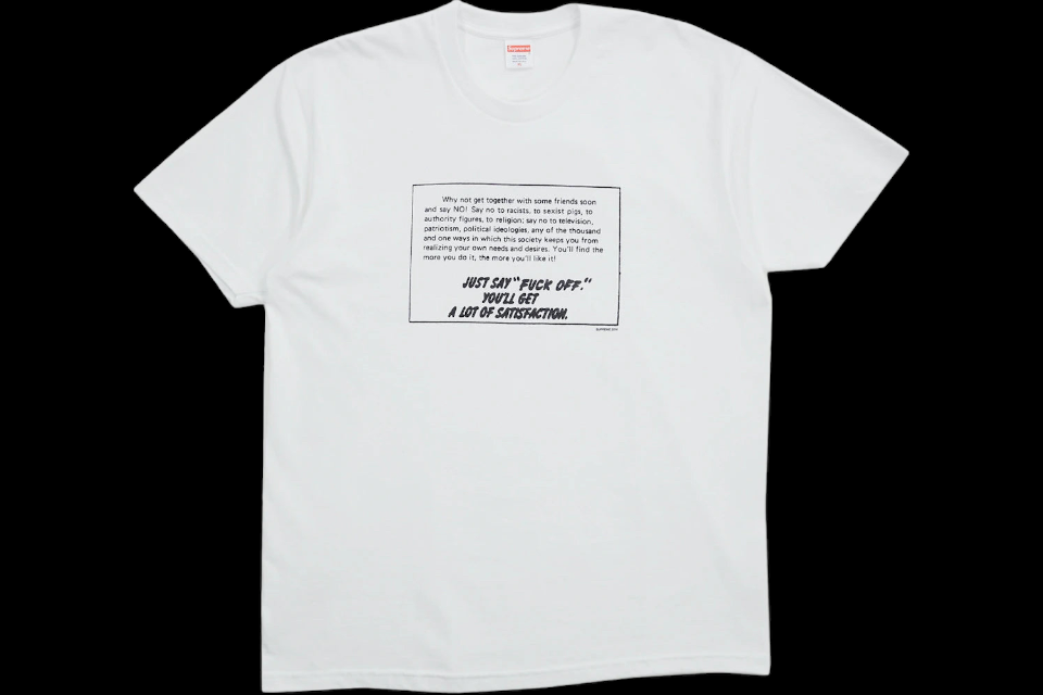 Supreme White Just Say No Tee (X-Large)