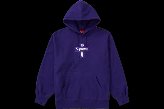 Supreme Purple Cross Box Logo Hoodie (Medium)