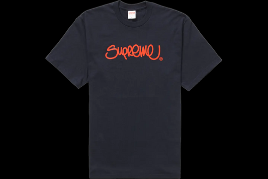 Supreme Navy Blue Handstyle Tee (Small)