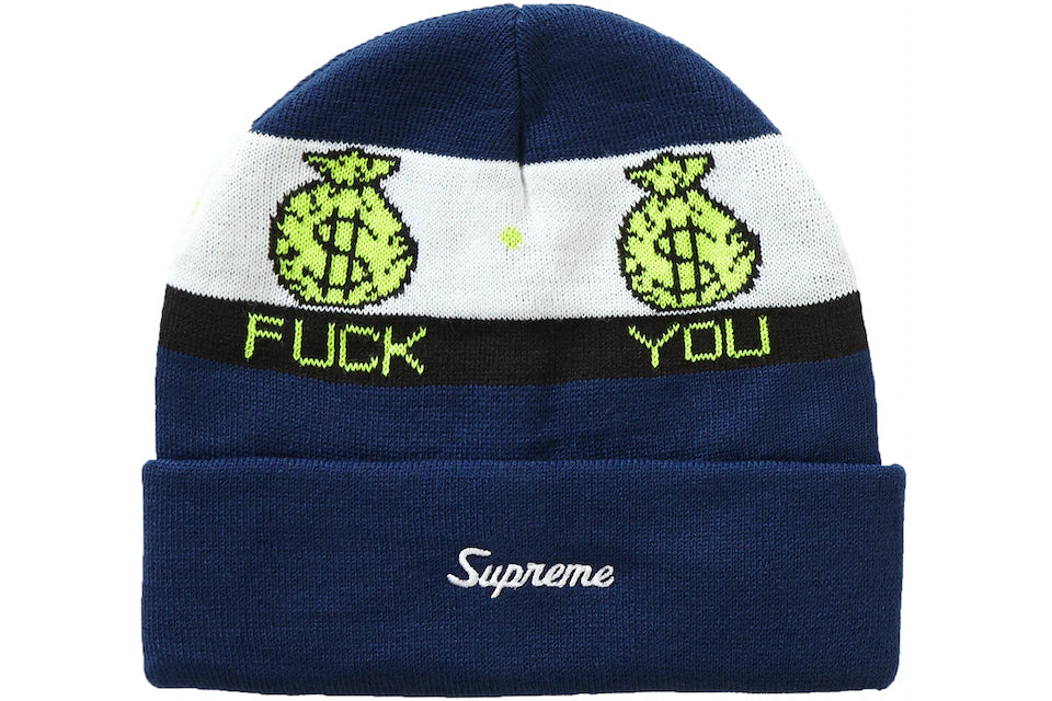 Supreme Blue Pay Me Beanie