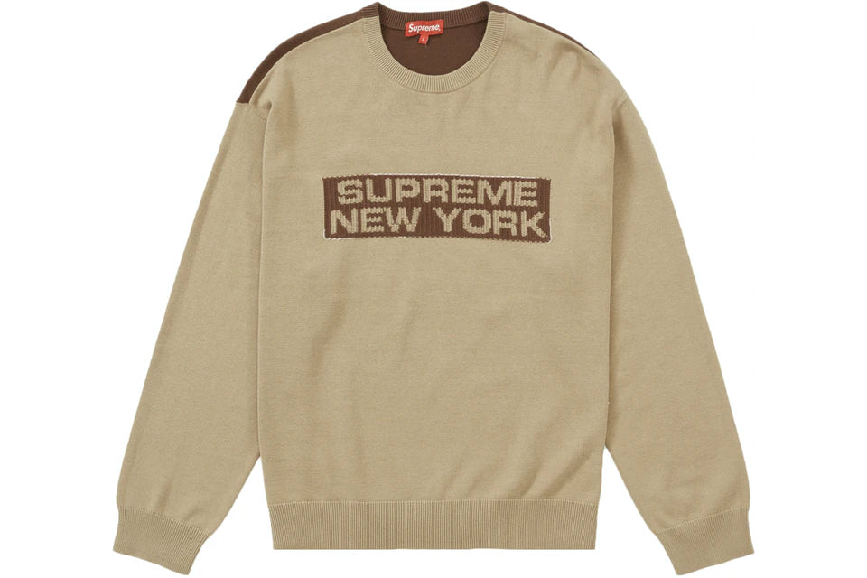 Supreme Brown Two Tone Sweater (Large)