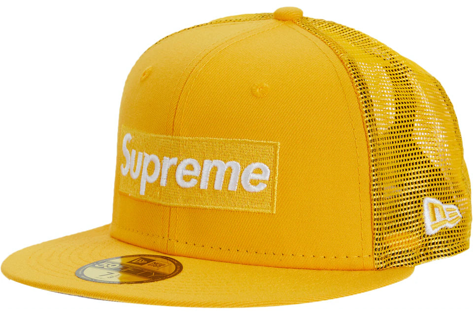 Supreme Yellow Mesh Back New Era (7 1/2)