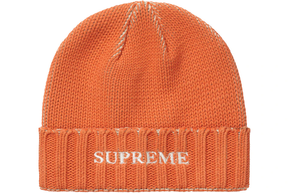 Supreme Orange Overprint Beanie