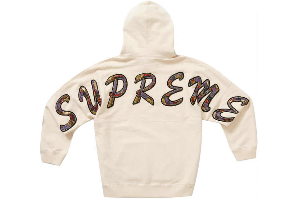 Supreme Natural Beaded Hoodie (Medium)