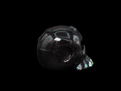 Carsten Small Skull - Jet Black Crushed Opal