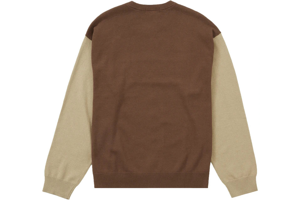 Supreme Brown Two Tone Sweater (Large)